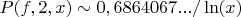 $P(f,2,x) \sim 0,6864067.../\ln(x)}$