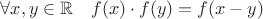 $\forall x, y\in\mathbb R\quad f(x)\cdot f(y)=f(x-y)$
