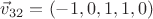 $\vec v_{32}=(-1,0,1,1,0)$