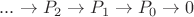 $...\to P_2\to P_1\to P_0\to 0$