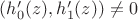 $(h'_0(z),h'_1(z))\neq 0$