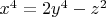 $x^4=2y^4-z^2$
