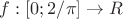 $f:[0;2/\pi]\to R$