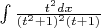 $\int \frac {t^2dx}{(t^2+1)^2(t+1)}$