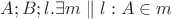 $A;B;l. \exists m\parallel l:A\in m$