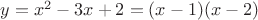 $y=x^2-3x+2=(x-1)(x-2)$