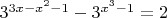 $3^{3 x -x^2-1}-3^{x^3-1}=2$