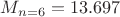$M_{n=6}=13.697$
