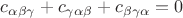 $\[c_{\alpha \beta \gamma }  + c_{\gamma \alpha \beta }  + c_{\beta \gamma \alpha }  = 0\]$