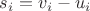 $s_i=v_i-u_i$