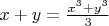 $x+y=\frac{x^3+y^3}3$