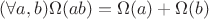 $(\forall a,b) \Omega(ab)=\Omega(a)+\Omega(b)$