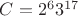 $C=2^63^{17}$
