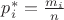 $p_i^*=\frac {m_i} {n}$