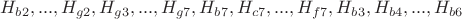 $  H_{b2},...,H_{g2}, H_{g3},...,H_{g7}, H_{b7}, H_{c7},...,H_{f7}, H_{b3}, H_{b4},...,H_{b6} $