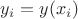 $y_i = y(x_i)$