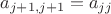 $a_{j+1,j+1}=a_{jj}$