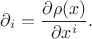 $$\partial_i=\frac{\partial \rho(x)}{\partial x^i}.$$
