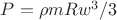 $P=\rho m R w^3/3$