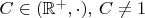 $C \in (\mathbb{R^+},\cdot), \hspace{2px} C \neq 1$