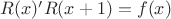 $R(x) &minus; R(x + 1) = f(x)$