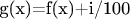 g(x)=f(x)+i/100