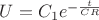 $U=C_1e^{-\frac{t}{CR}}$