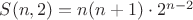$S(n,2)=n(n+1)\cdot 2^{n-2}$