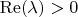 $ \operatorname{Re}(\lambda) > 0 $