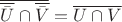 $\overline{\overline{\bar U} \cap \overline{\bar V}} = \overline{U \cap V}$