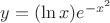 $y=(\ln x)e^{-x^2}$