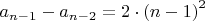 $a_{n-1}-a_{n-2}=2\cdot {(n-1)}^{2}$