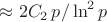 $\approx 2C_2\,p/\ln^2p$