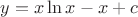 $y=x\ln x-x+c$