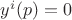 $y^i(p)=0$
