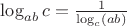 $\log_{ab}c=\frac{1}{\log_c(ab)}$