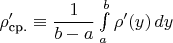 $\rho'_{\text{ср.}}\equiv\dfrac{1}{b-a}\int\limits_a^b\rho'(y)\,dy$