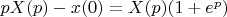 $pX(p)-x(0)=X(p)(1+e^{p})$