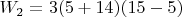$W_2=3(5+14)(15-5)$