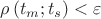 $\[
\rho \left( {t_m ;t_s } \right) < \varepsilon 
\]
$