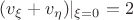 $(v_\xi+v_\eta)|_{\xi=0}=2$