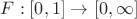 $F:[0, 1] \rightarrow [0, \infty] $