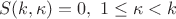 $$S(k,\kappa)=0,\ 1\le\kappa<k$$ $$S(k,\kappa)=0,\ 1\le\kappa<k$$