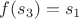 $f(s_3) = s_1$