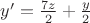 $y'=\frac{7z}{2}+\frac{y}{2}$