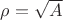$\rho=\sqrt{A}$