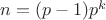 $n=(p-1)p^k$