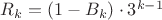 $R_{k}=(1-B_k)\cdot 3^{k-1} \qquad$