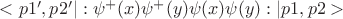 $<p1',p2'| :\psi^+(x)\psi^+(y)\psi(x)\psi(y): |p1,p2>$