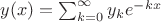 $y(x)=\sum_{k=0}^\infty y_ke^{-kx}$